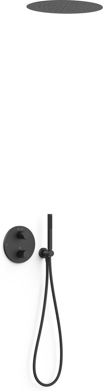 Tres Therm-Box conjunto de ducha empotrado con termostato negro 26225005NM