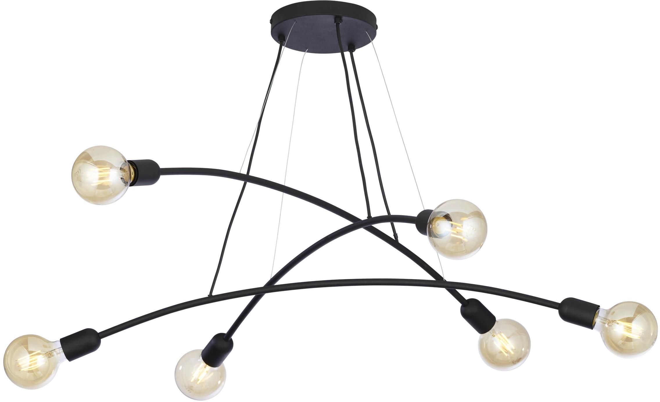 TK Lighting Helix lámpara colgante 6x15 W negro 2726