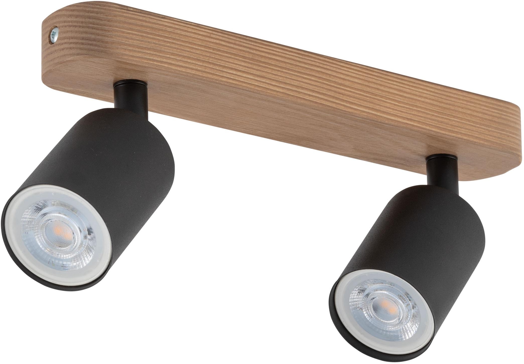 TK Lighting Top lámpara de techo 2x10 W negro-madera 3291