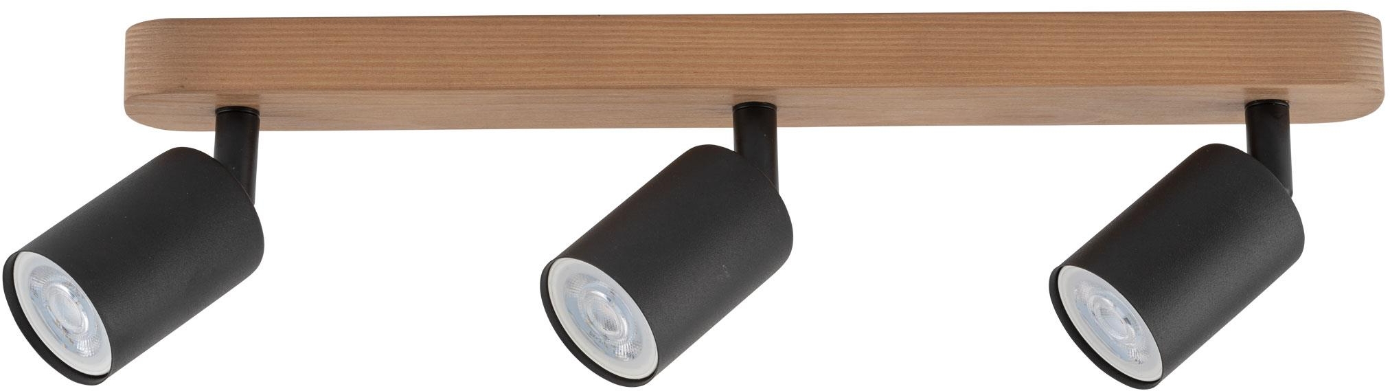 TK Lighting Top lámpara de techo 3x10 W negro-madera 3292