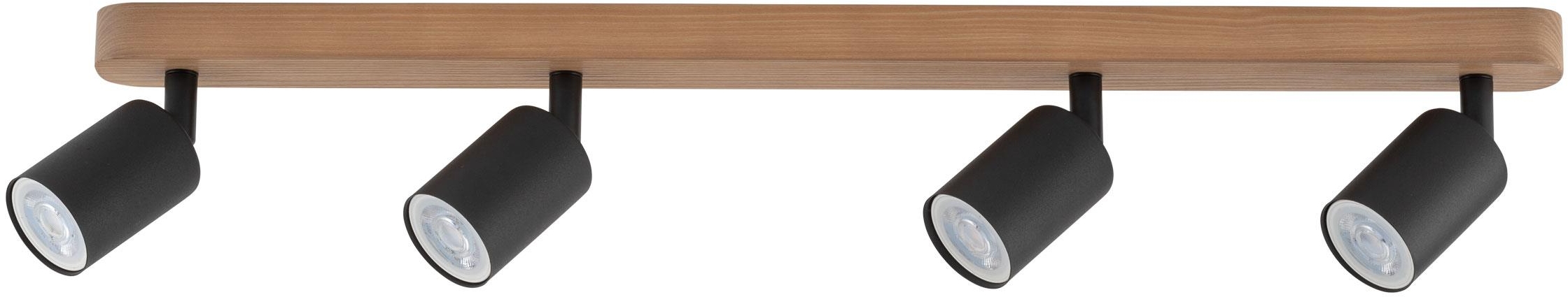 TK Lighting Top lámpara de techo 4x10 W negro-madera 3293