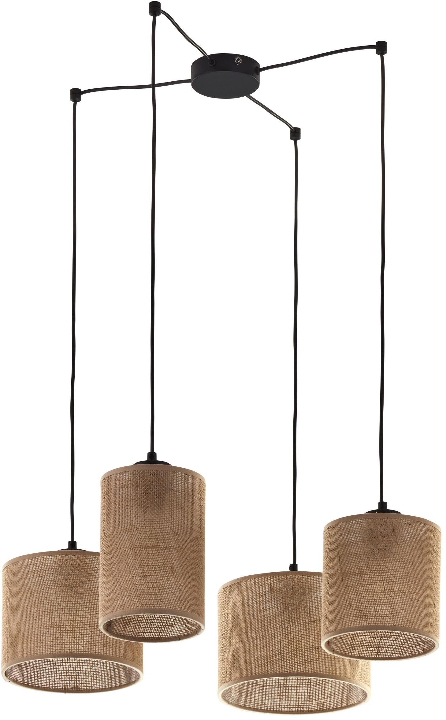 TK Lighting Juta lámpara colgante 4x15 W marrón 6585