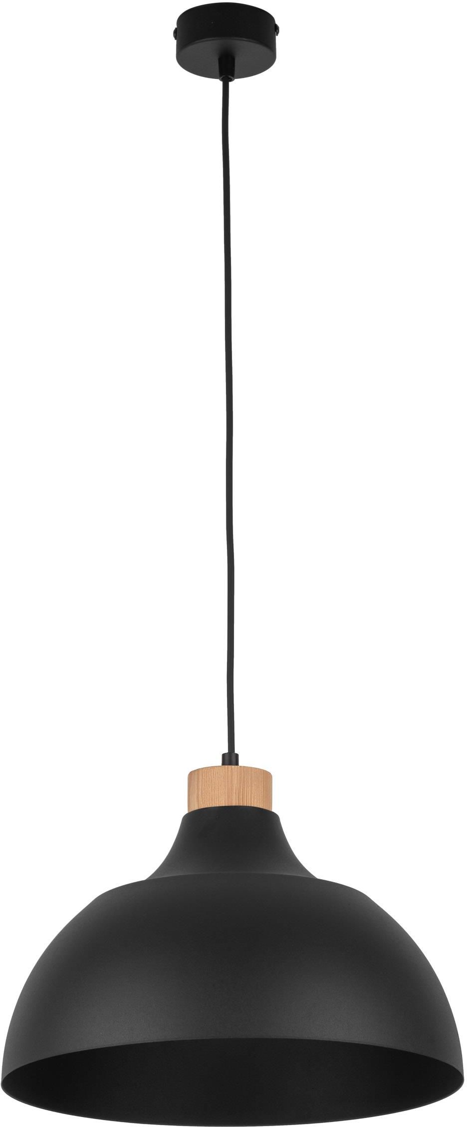 TK Lighting Cap lámpara colgante 1x15 W negro-madera 2071