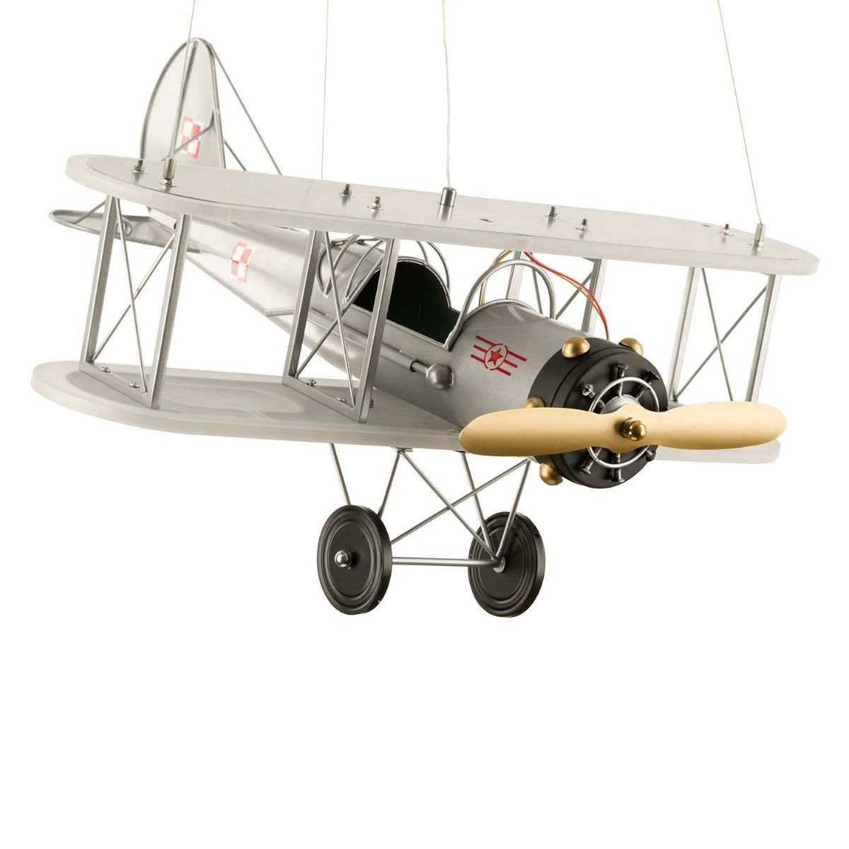 Abigali Plane lámpara colgante 1x80 W multicolor-plata DOUBLE-WING-PLANE