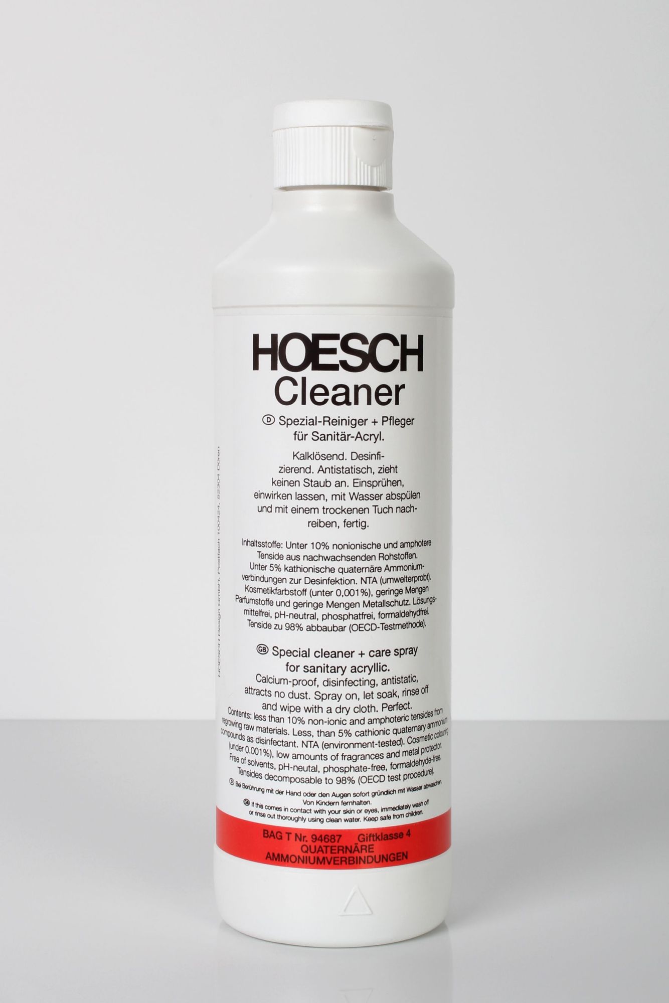 Hoesch Clean&Schiny limpiador para bañeras, platos de ducha y cabinas 500 ml 699900