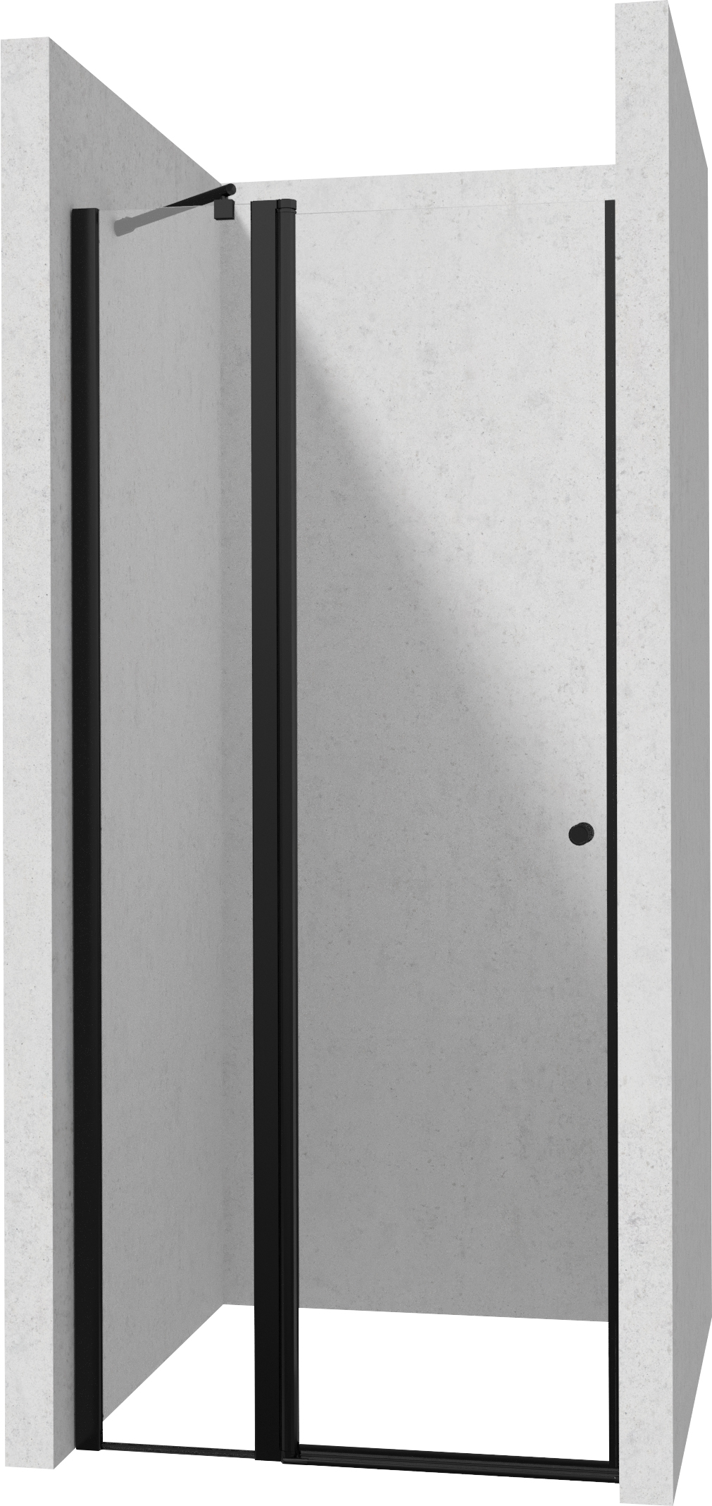 Deante Kerria Plus puerta de ducha 100 cm oscilante negro mate/vidrio transparente KTSUN43P