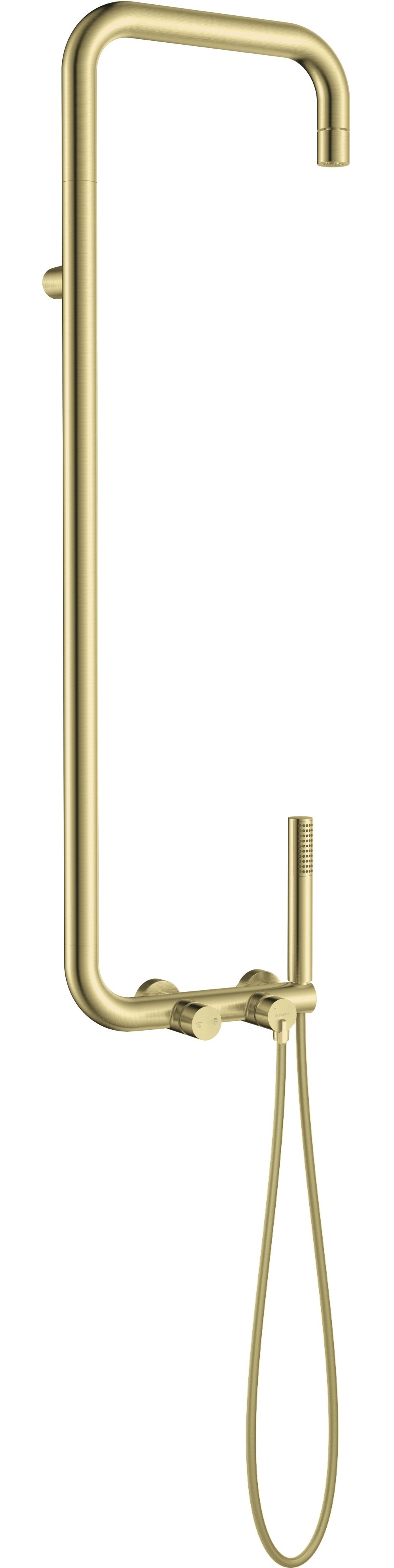 Deante Silia conjunto de ducha a pared con rociador con efecto lluvia oro NQS_R4XM