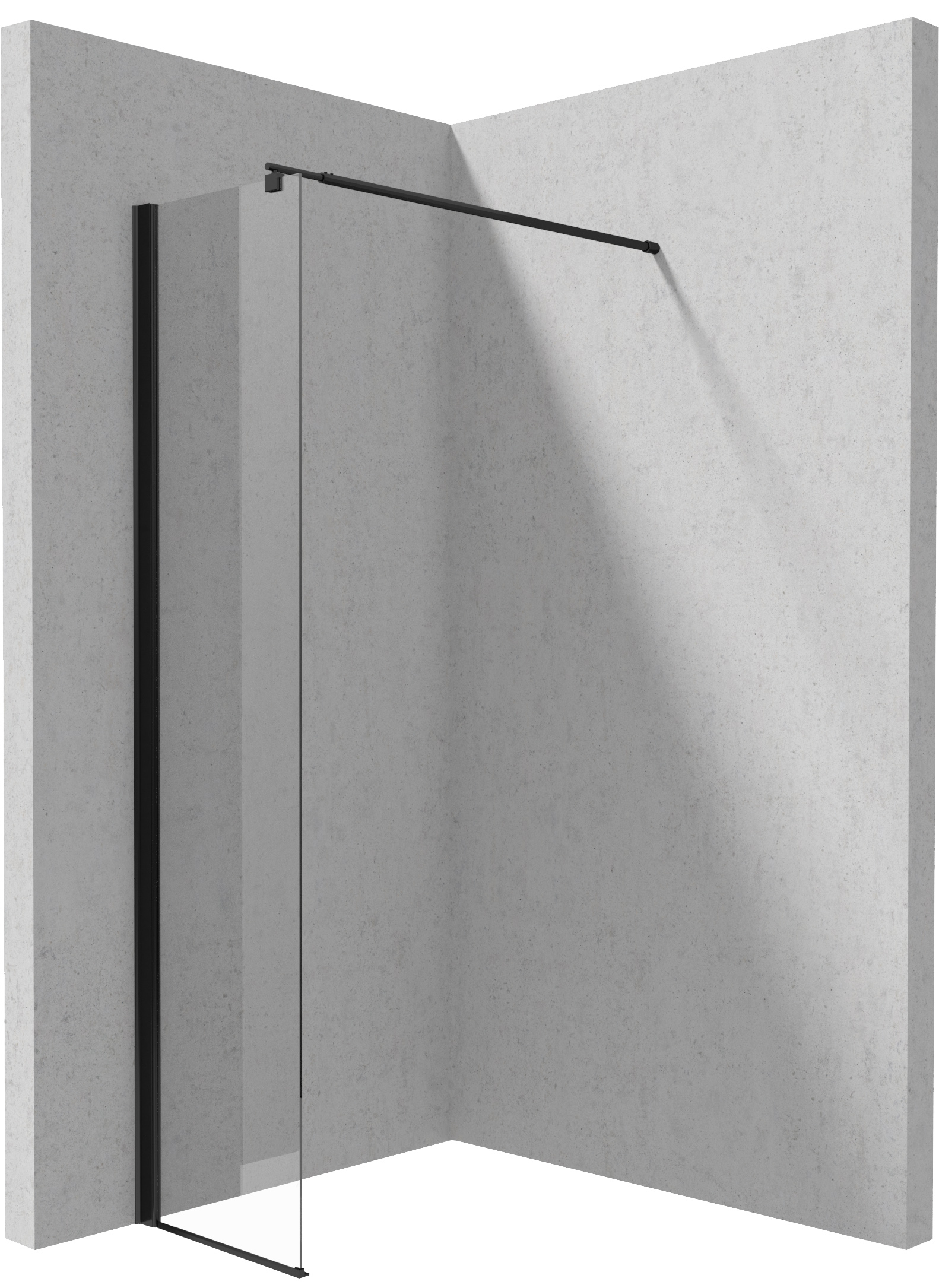 Deante Kerria Plus mampara de ducha walk-in 40 cm negro mate/vidrio transparente KTS_N84P