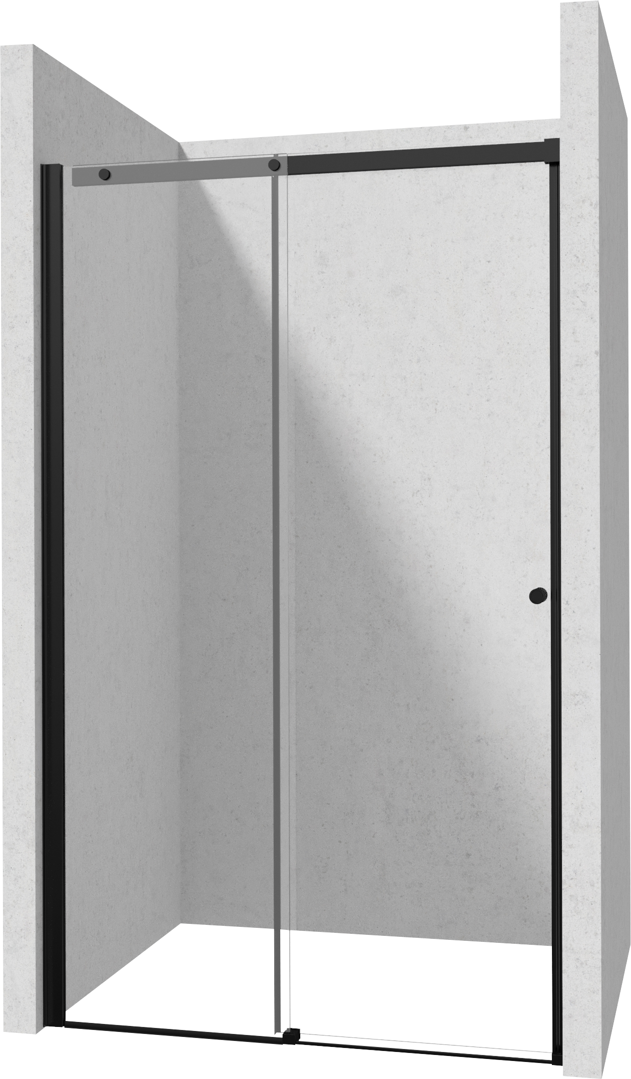 Deante Kerria Plus puerta de ducha 140 cm corredera negro mate/vidrio transparente KTSPN14P