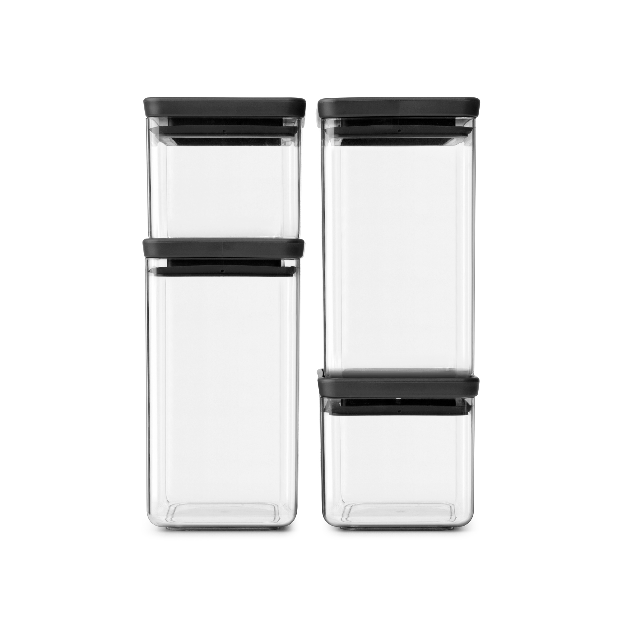 Brabantia Tasty+ conjunto de recipientes 22.3x11.2x29.6 cm transparente-negro 122422