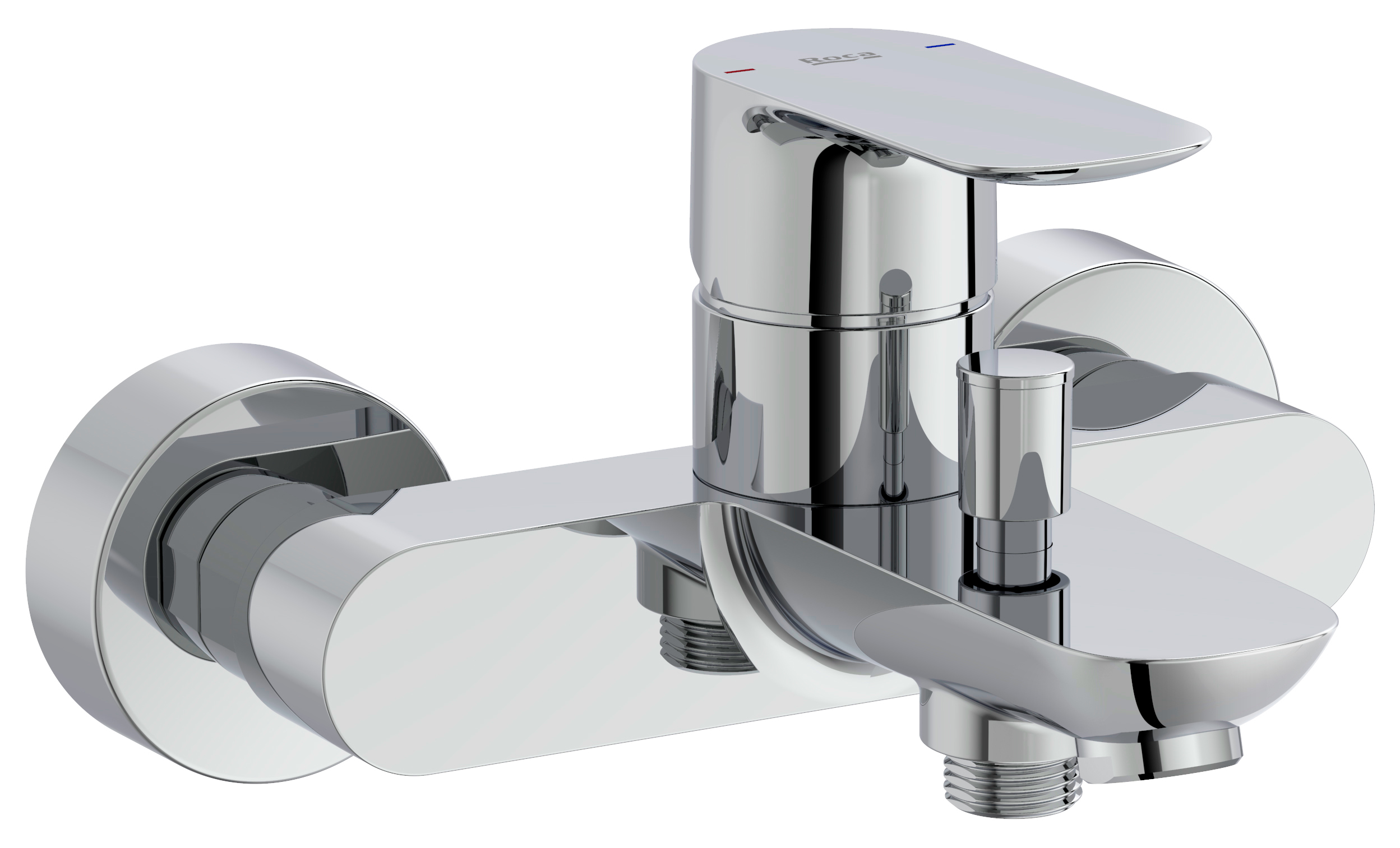 Roca Cala grifo de bañera y ducha a pared cromo A5A026EC00