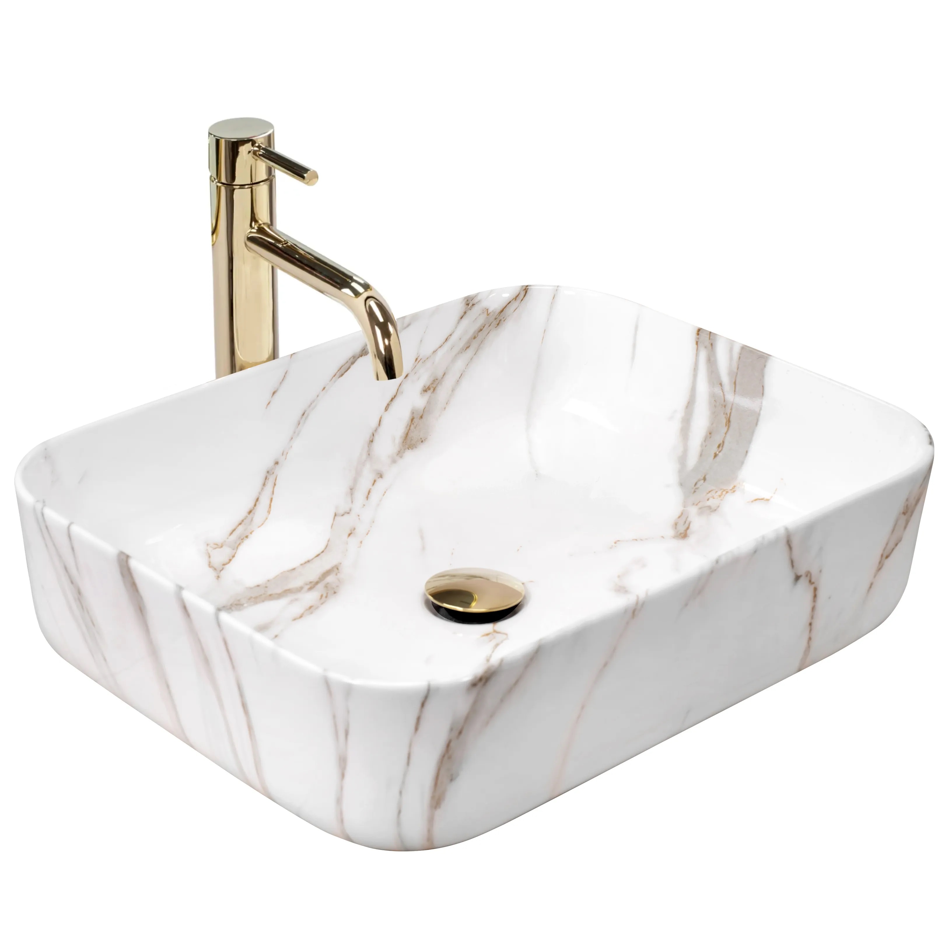 Rea Demi lavabo 51x39 cm rectangular sobre encimera brillante REA-U4100