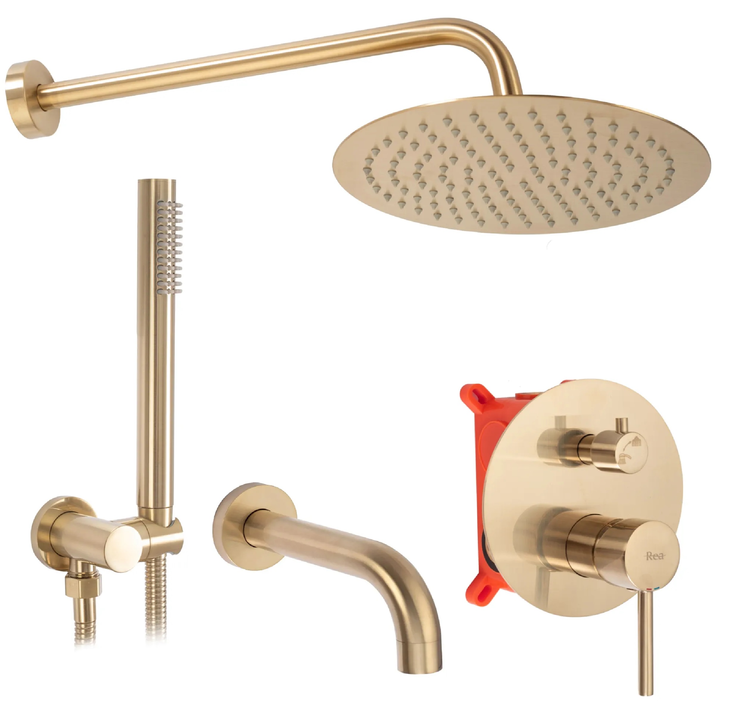 Rea Lungo conjunto bañera/ducha empotrado oro REA-P6609