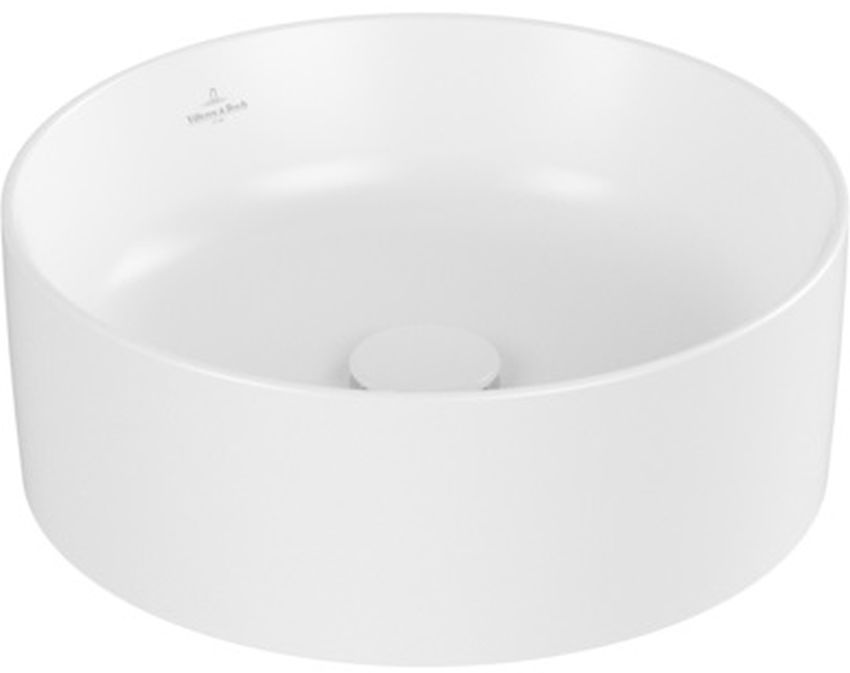 Villeroy & Boch Collaro lavabo 40x40 cm circular sobre encimera blanco mate 4A1840RW