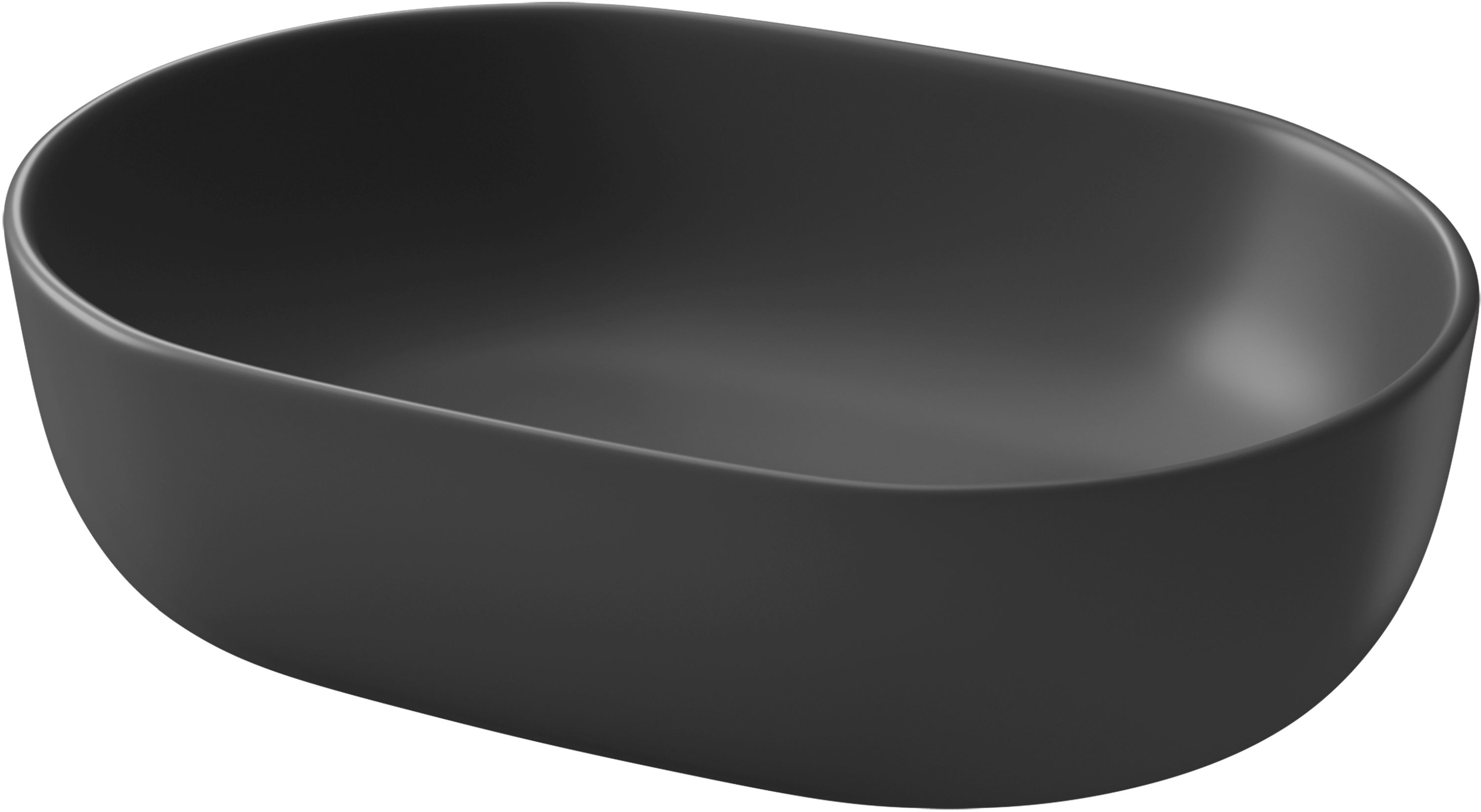 Cersanit Moduo lavabo 50x35.5 cm oval sobre encimera antracita K116-107