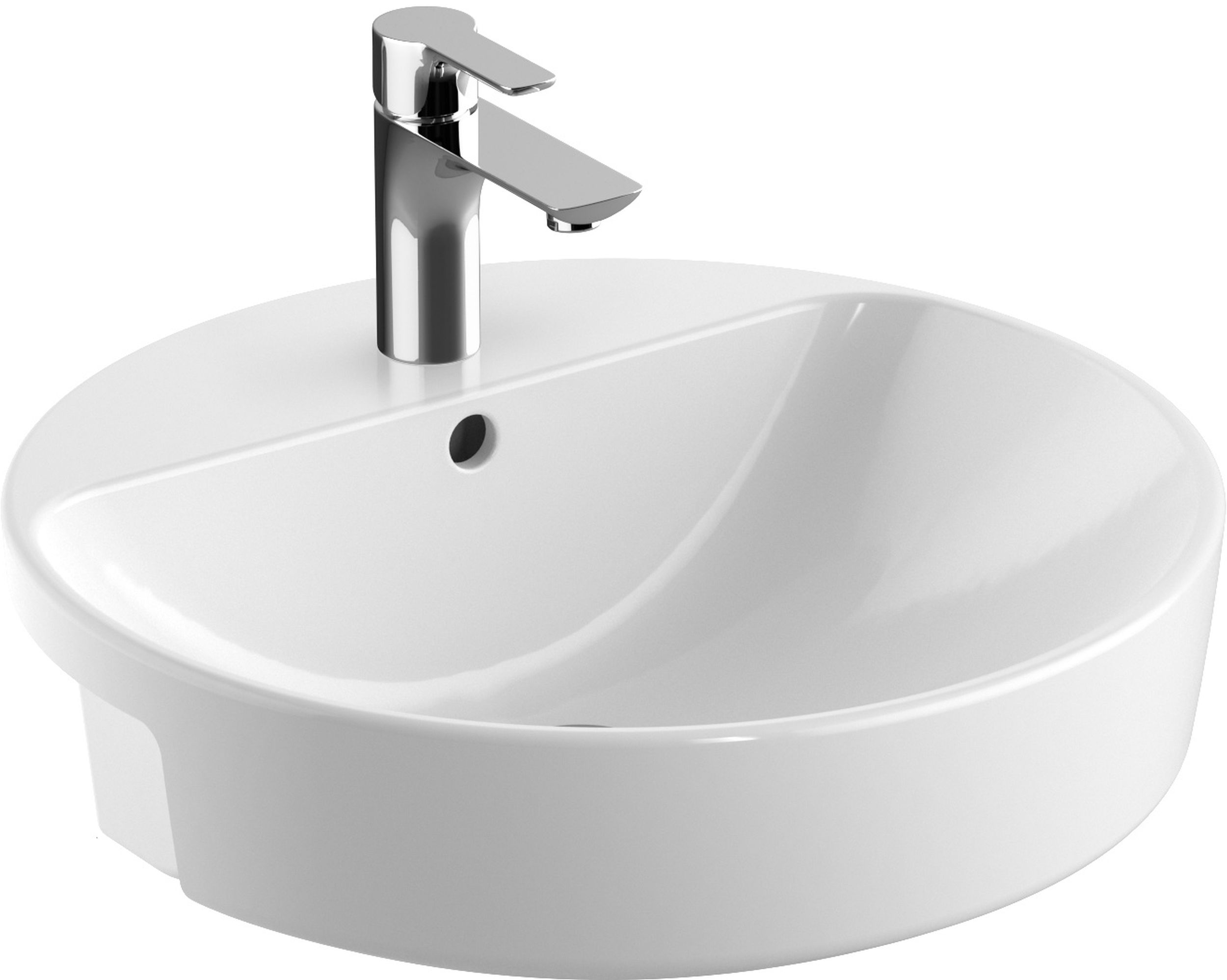 Geberit Variform lavabo 50x50 cm circular empotrado blanco 500.782.00.2