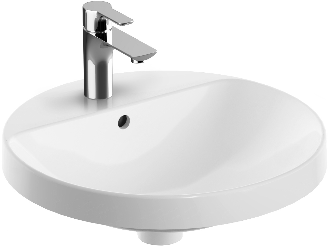 Geberit Variform lavabo 48x48 cm circular empotrado blanco brillante 500.704.01.2
