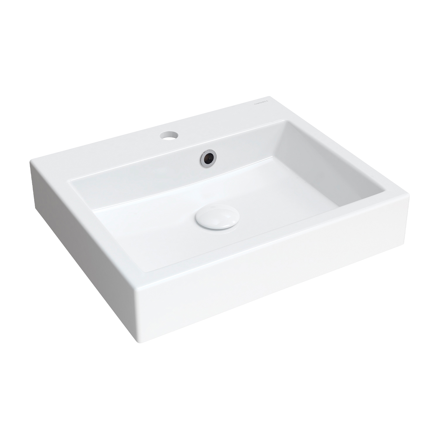 Omnires Thasos M+ lavabo 50x42 cm rectangular clásico-sobre encimera blanco THASOS500ZPBP