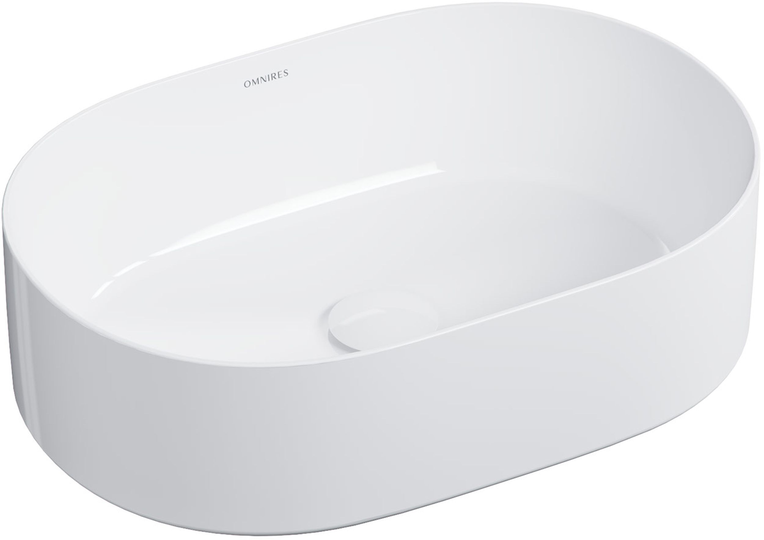 Omnires Mesa lavabo 46x31 cm oval sobre encimera blanco MESA460BP