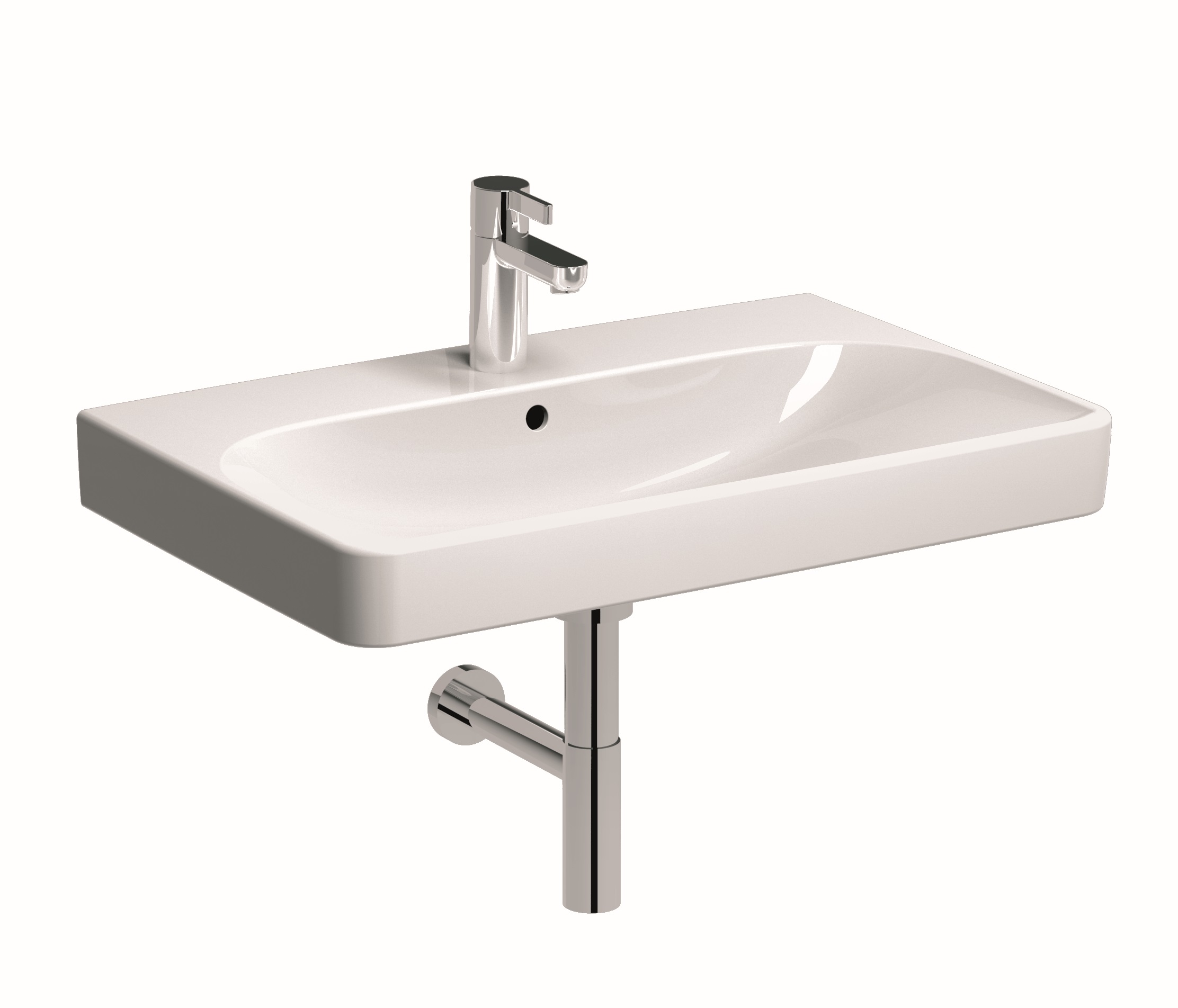 Geberit Smyle Square lavabo 75x48 cm rectangular para mueble-sobre encimera blanco 500.249.01.1