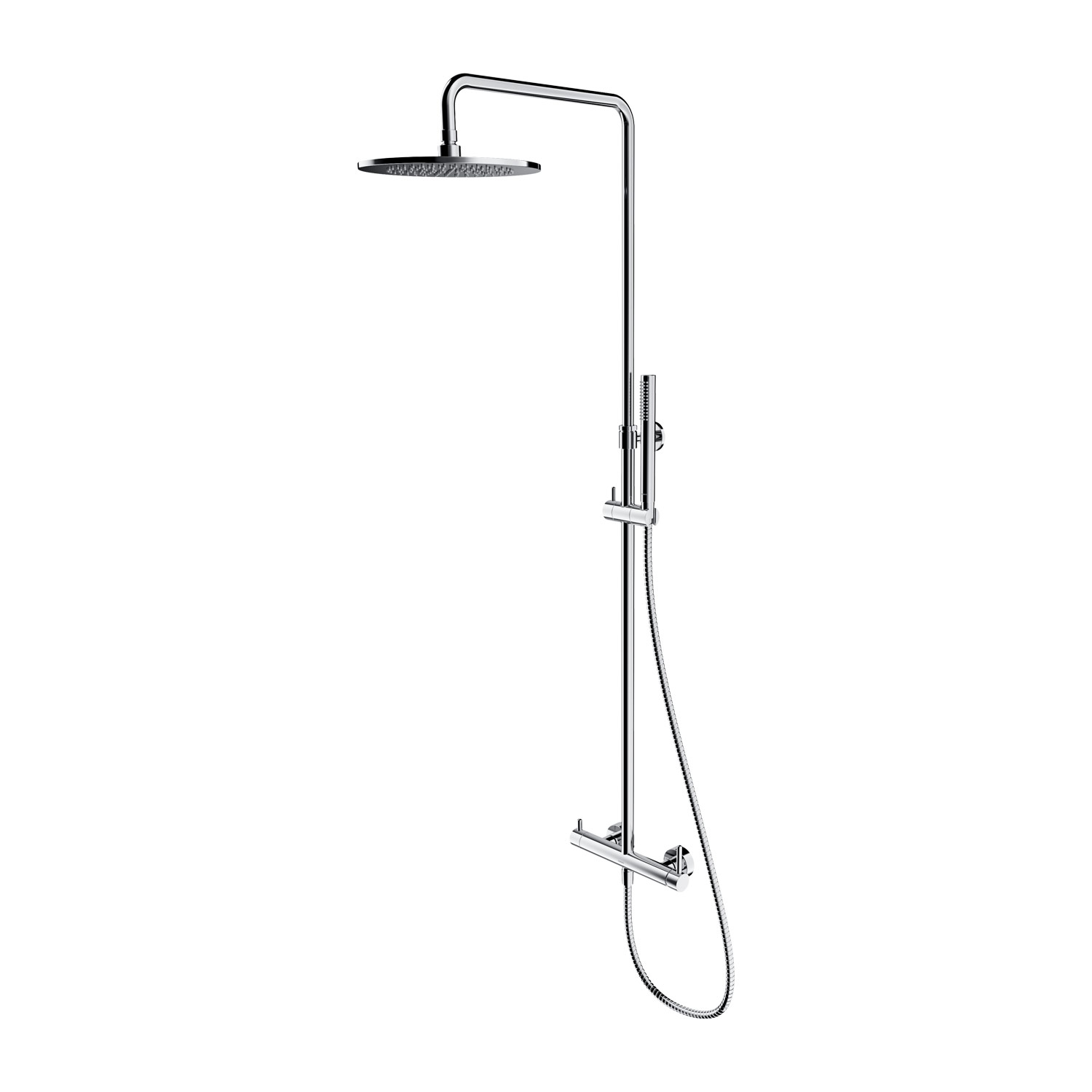 Omnires Y conjunto de ducha a pared con rociador con efecto lluvia cromo Y1244MCR