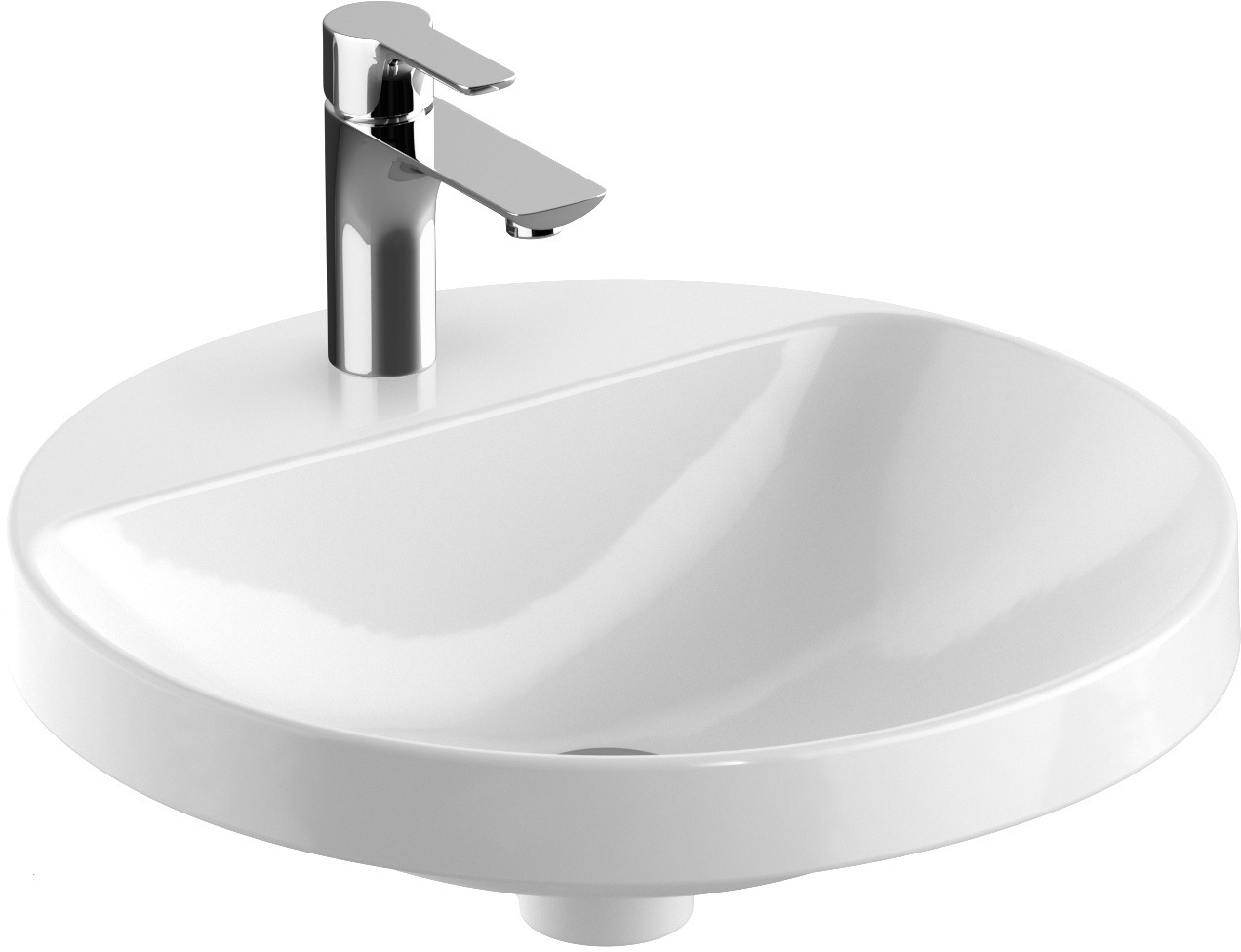 Geberit Variform lavabo 48x48 cm circular empotrado blanco 500.707.00.2