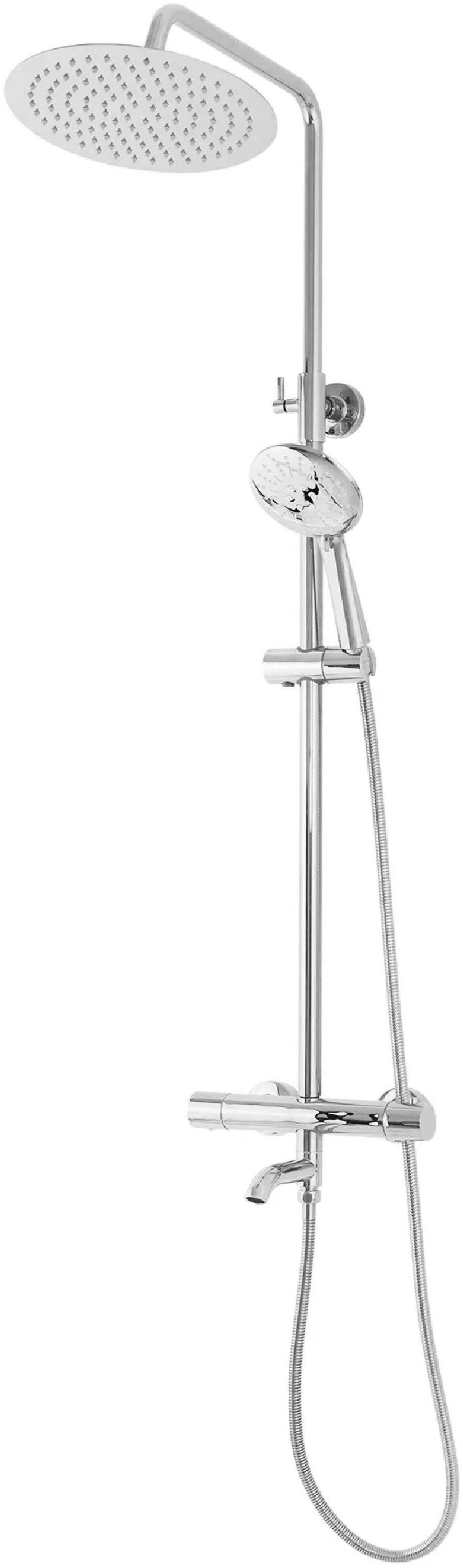 Rea Lungo conjunto bañera/ducha a pared con termostato con rociador con efecto lluvia cromo REA-P6607