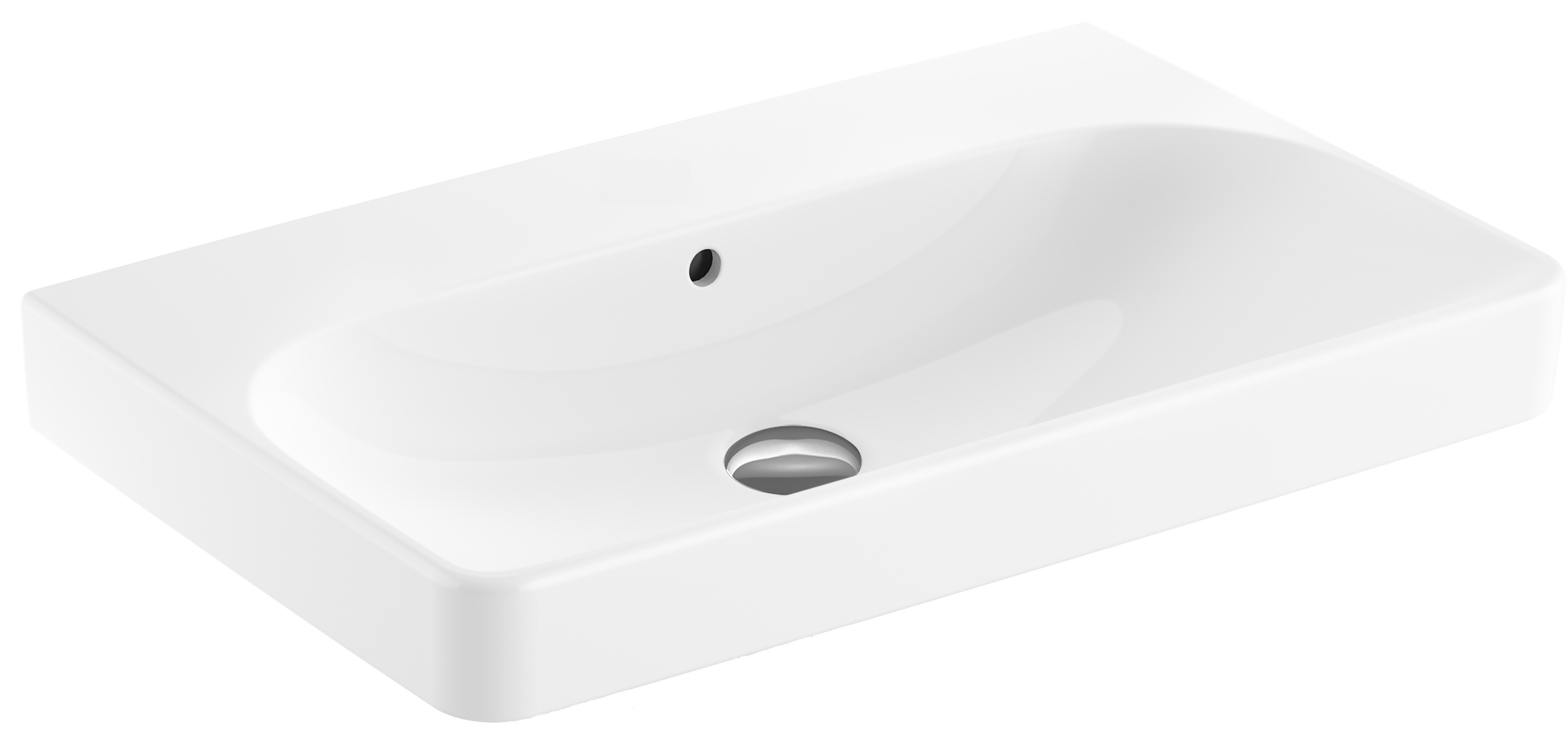 Geberit Smyle Square lavabo 74.5x48 cm rectangular clásico-para mueble-sobre encimera blanco 500.249.00.2