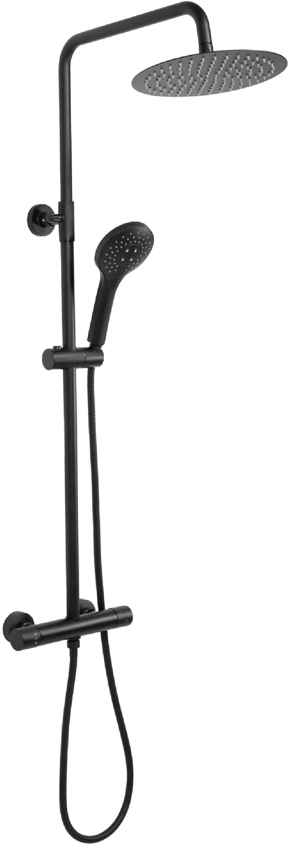 Rea Vincent conjunto de ducha a pared con termostato negro REA-P6600
