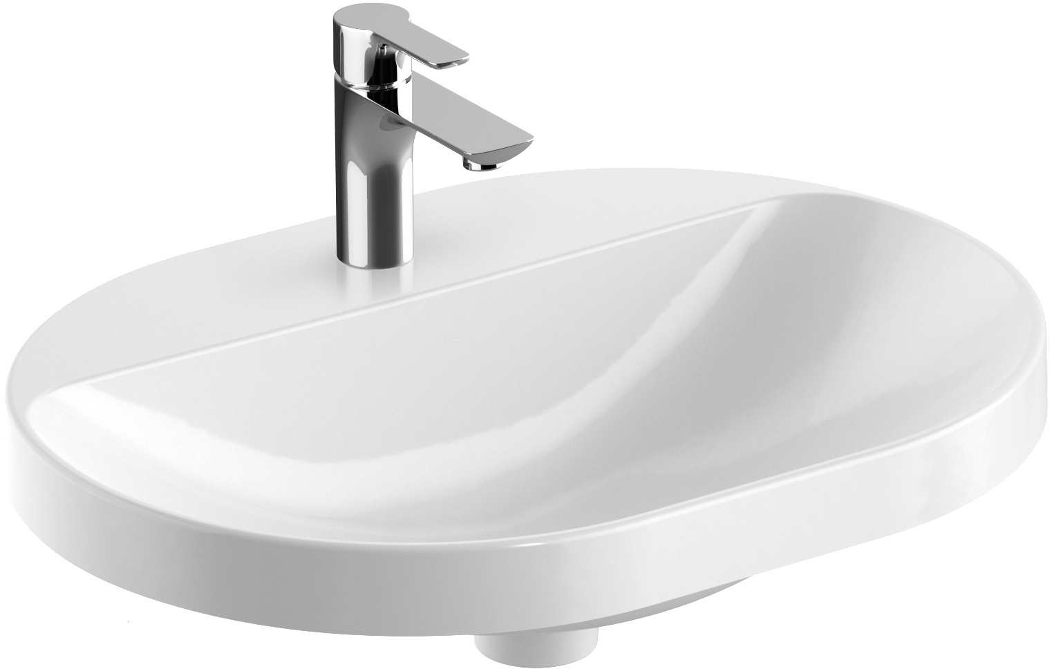 Geberit Variform lavabo 60x45 cm oval empotrado blanco 500.734.00.2