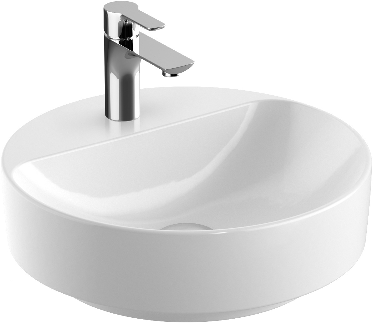 Geberit Variform lavabo 45x45 cm circular sobre encimera blanco 500.770.00.2