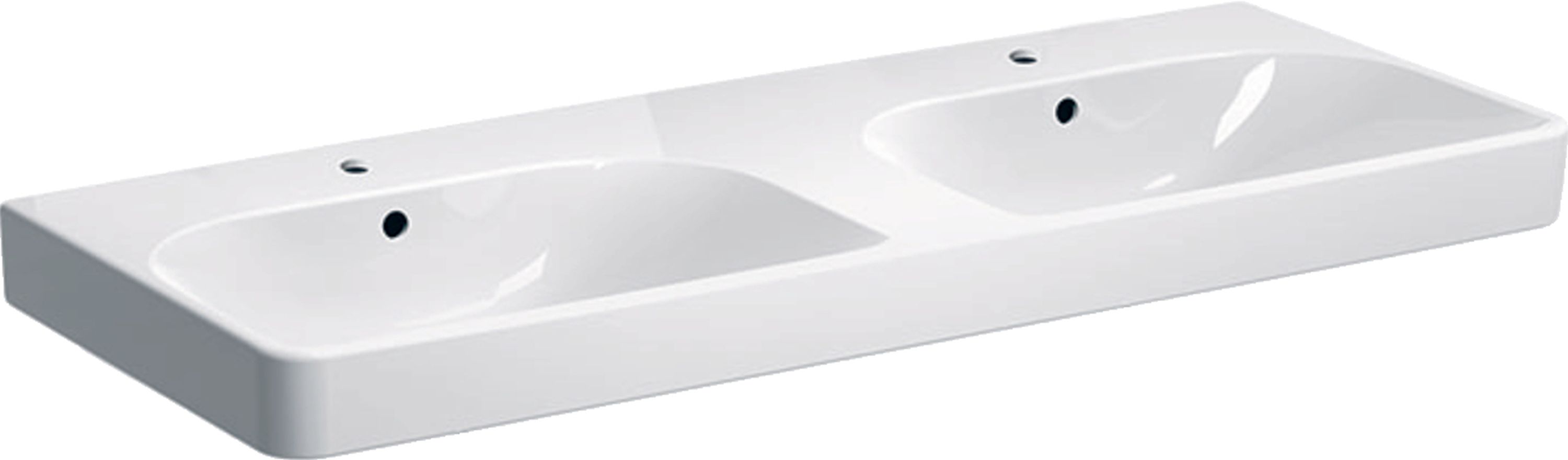 Geberit Smyle Square lavabo 120x48 cm rectangular clásico-para mueble-empotrado-doble blanco 500.223.01.8