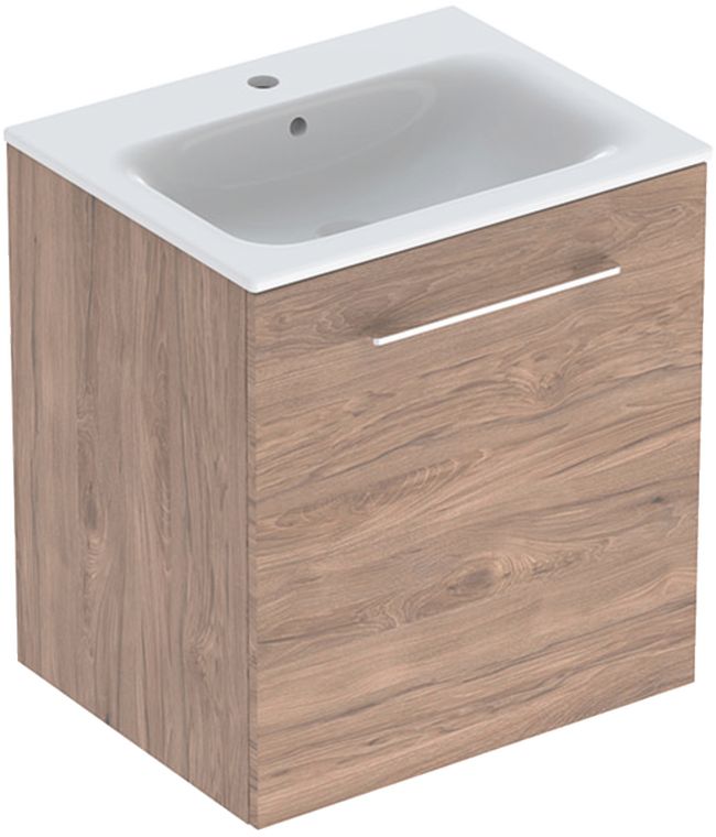 Geberit Selnova Square lavabo con mueble 60 cm nogal 501.254.00.1