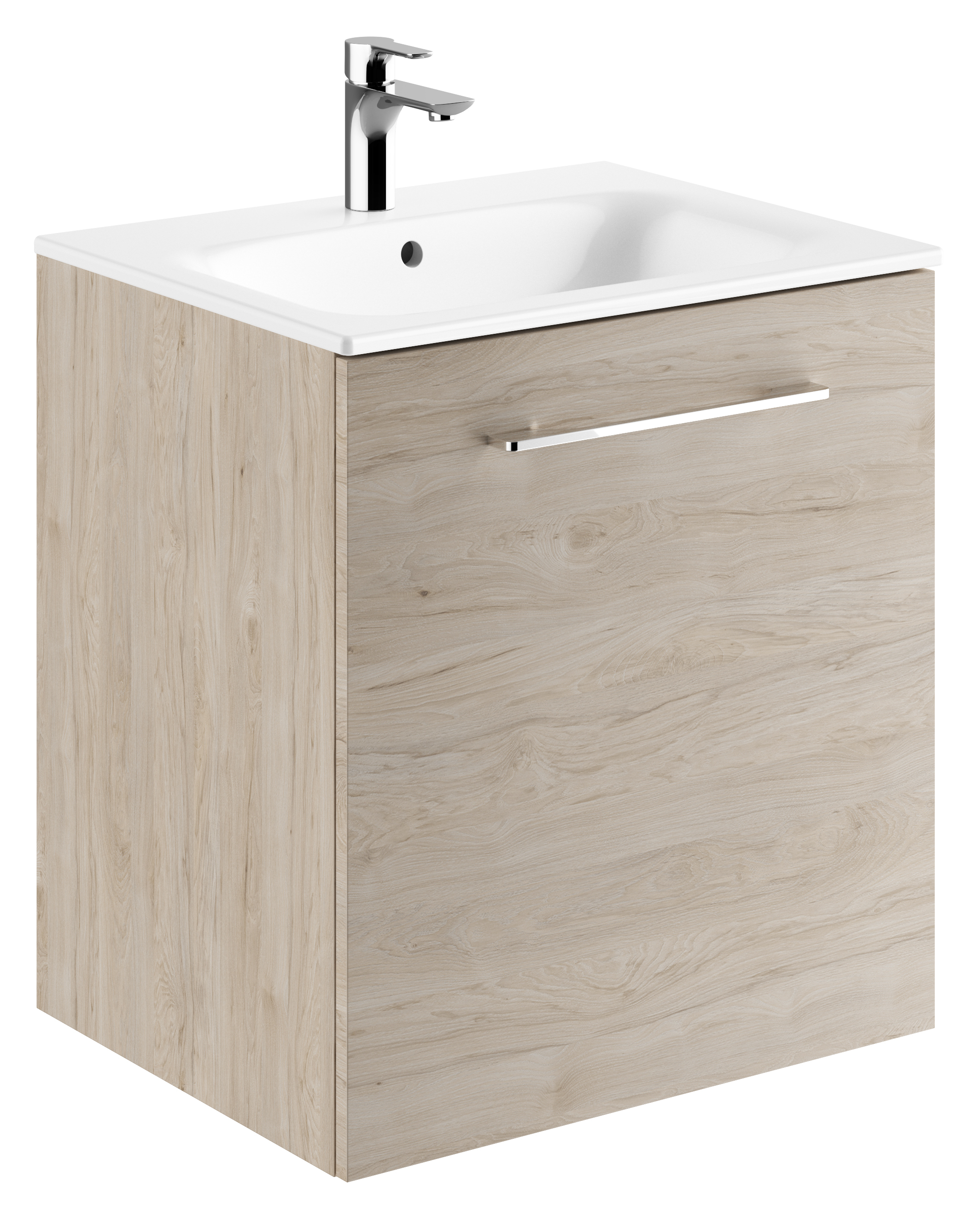 Geberit Selnova Square lavabo con mueble 60 cm nogal 501.255.00.1