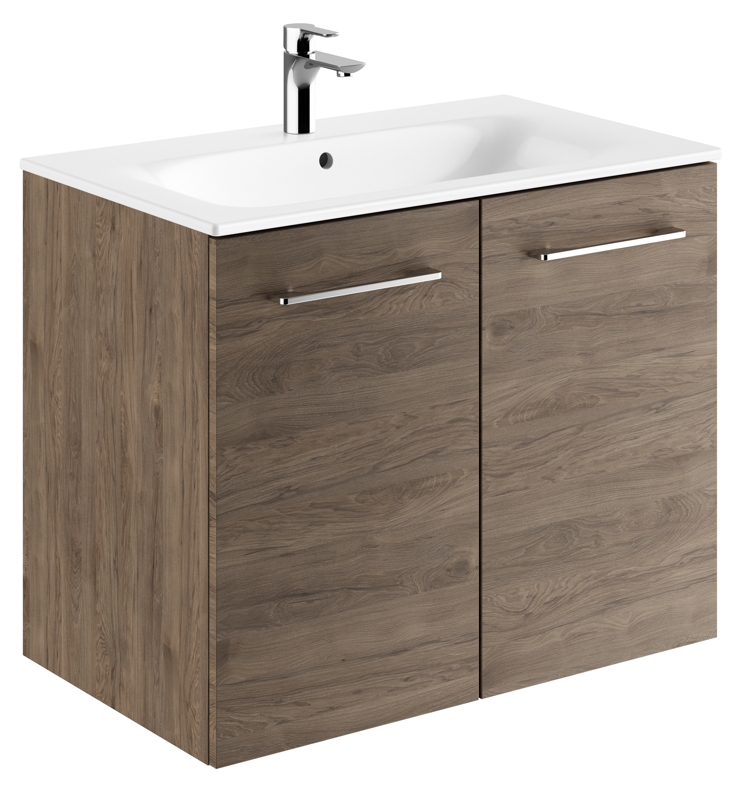 Geberit Selnova Square lavabo con mueble 80 cm nogal 501.258.00.1