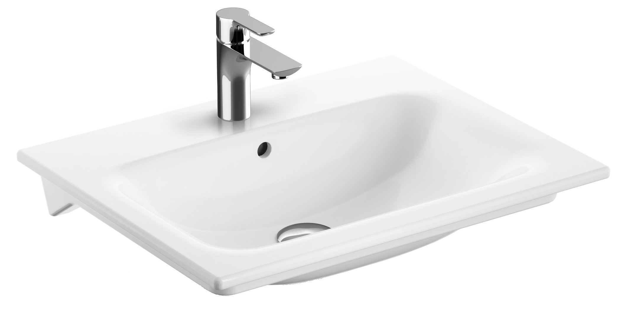 Geberit Selnova Square lavabo 60x48 cm rectangular para mueble-empotrado blanco 500.994.00.1