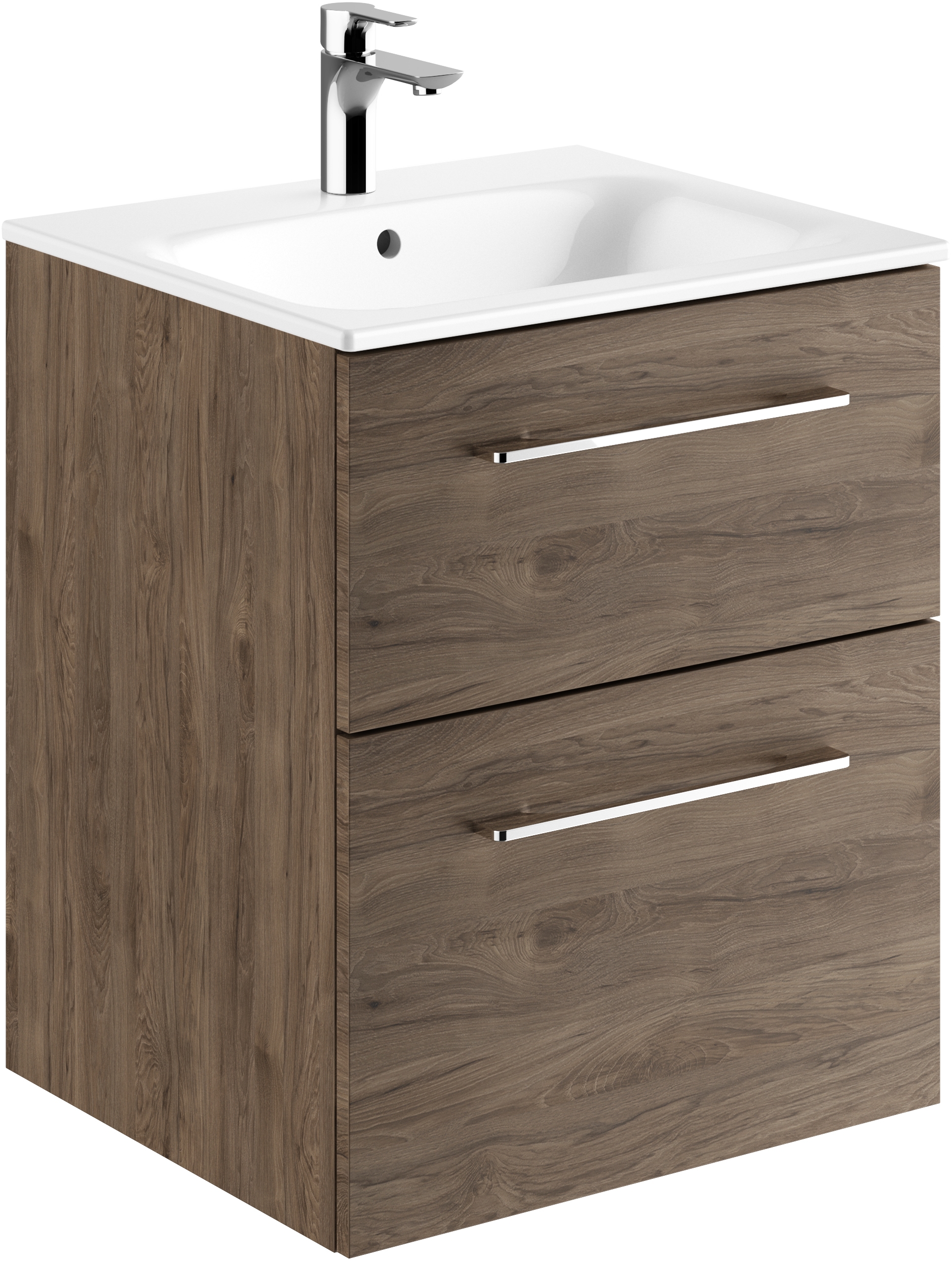 Geberit Selnova Square lavabo con mueble 55 cm nogal 501.234.00.1