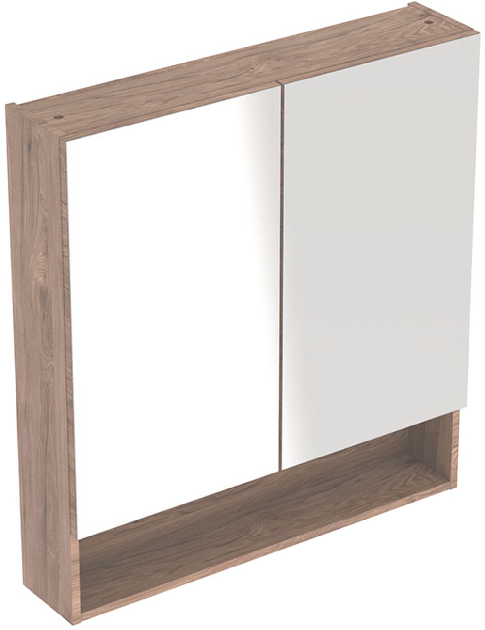 Geberit Selnova Square armario 78.8x17x85 cm con espejo nogal 501.270.00.1