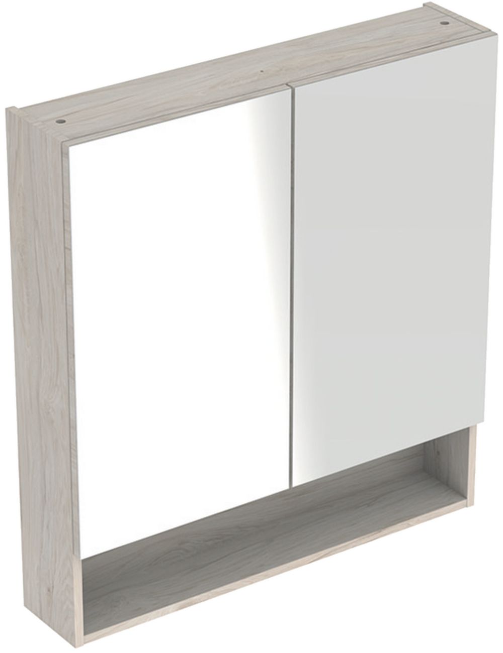 Geberit Selnova Square armario 78.8x17x85 cm con espejo nogal 501.271.00.1