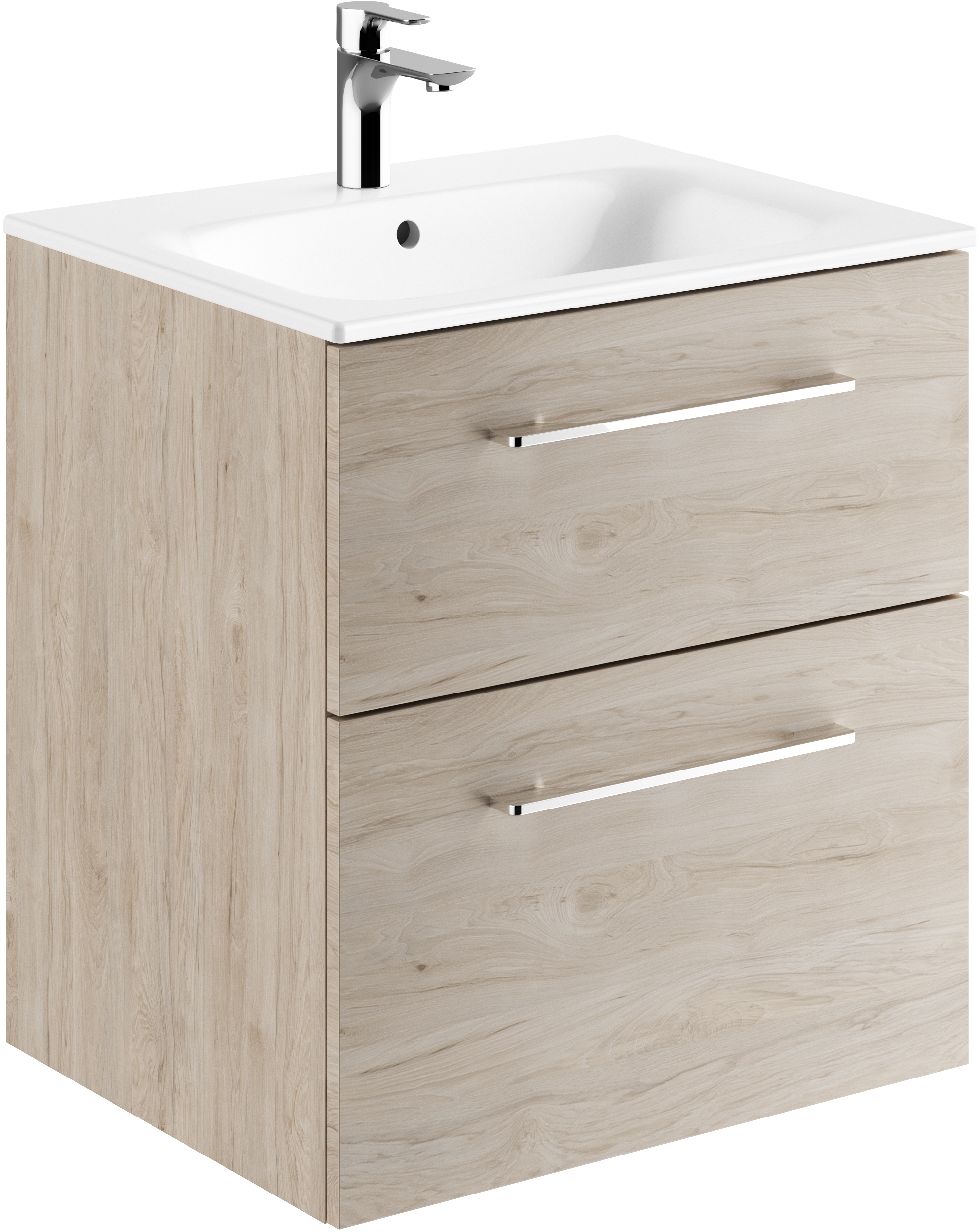 Geberit Selnova Square lavabo con mueble 60 cm nogal 501.239.00.1