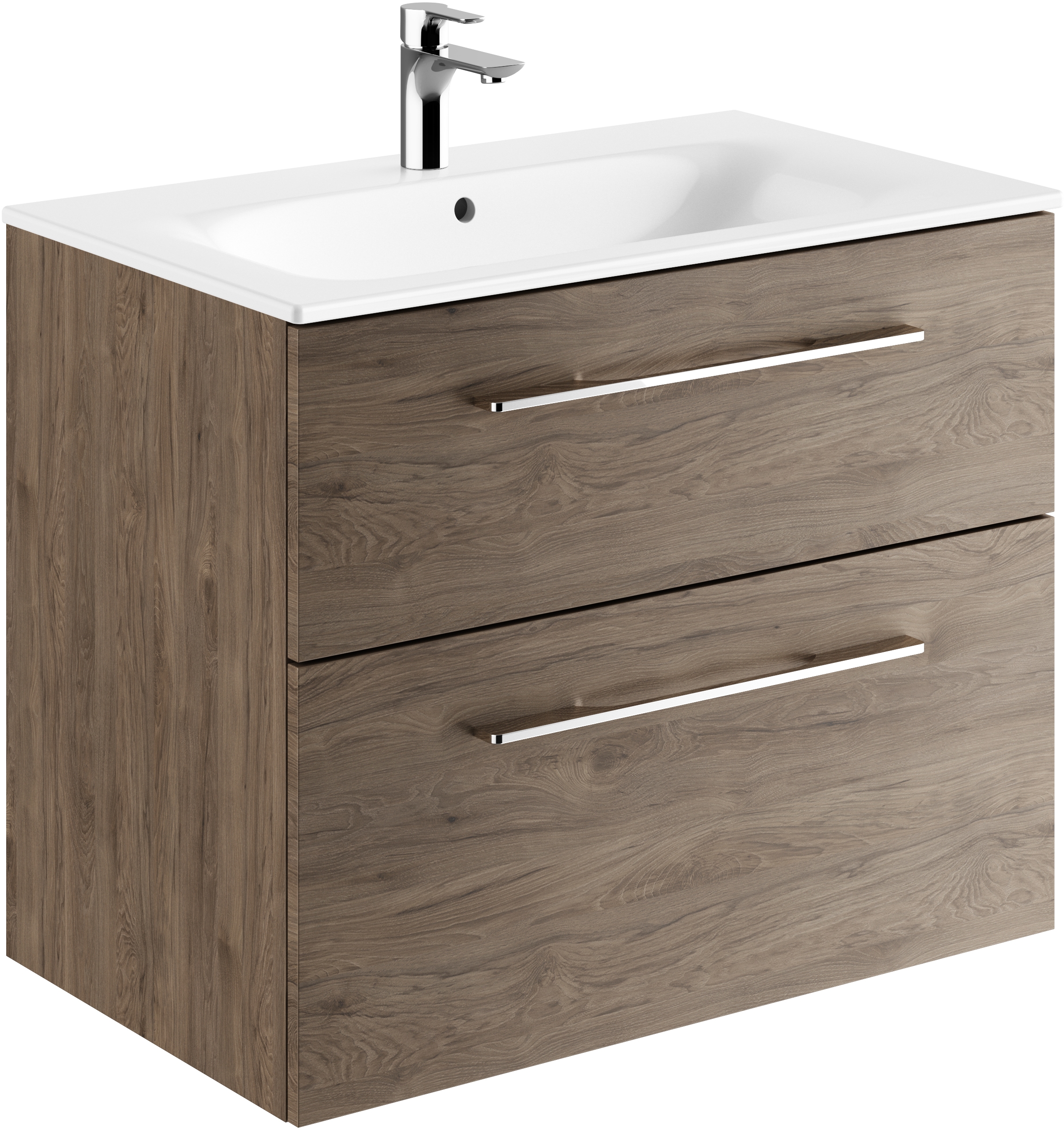 Geberit Selnova Square lavabo con mueble 80 cm nogal 501.242.00.1