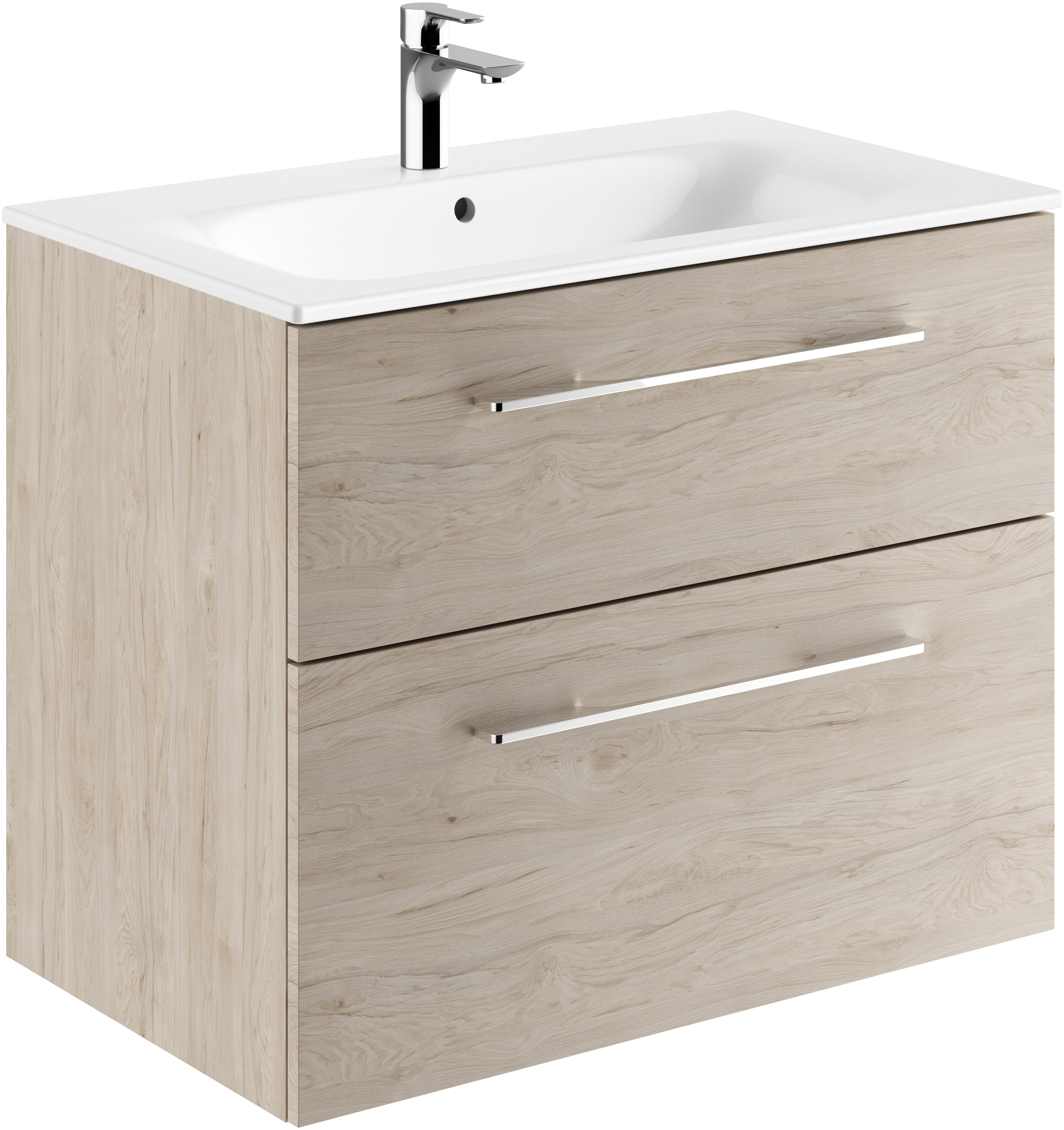Geberit Selnova Square lavabo con mueble 80 cm nogal 501.243.00.1