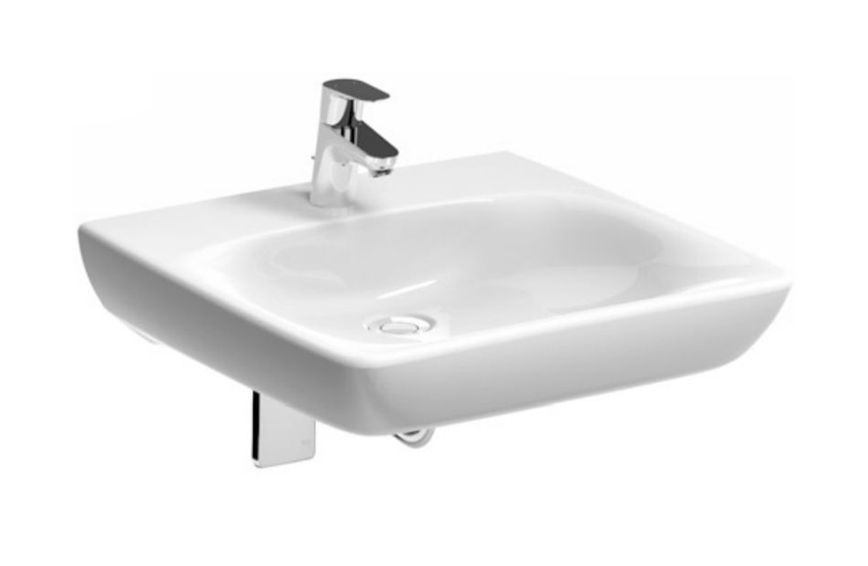 Geberit Selnova Comfort lavabo 55x55 cm cuadrada clásico para discapacitados blanco 500.187.01.7