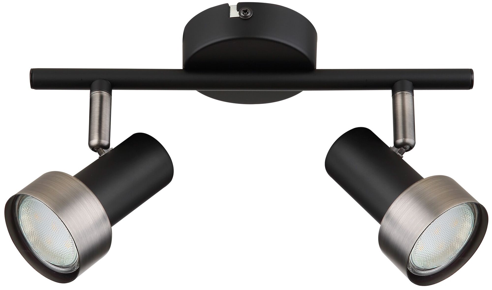 Rabalux Konrad lámpara de techo 2x50 W negro-plata 73012