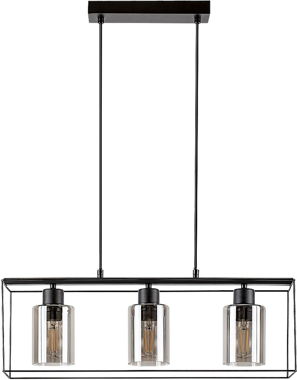 Rabalux Chadwick lámpara colgante 3x25 W negro-humado 72033