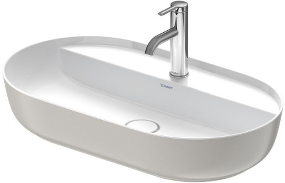 Duravit Luv lavabo 70x40 cm oval sobre encimera blanco-gris/piedra 03807023001