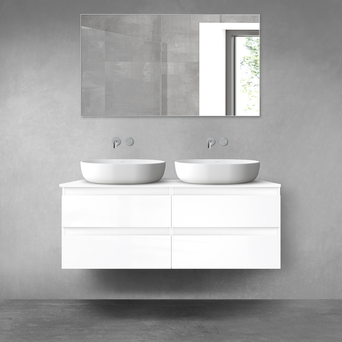 Conjunto armario Oltens Vernal 60002000, encimera sobre armario Oltens Vernal 63007000