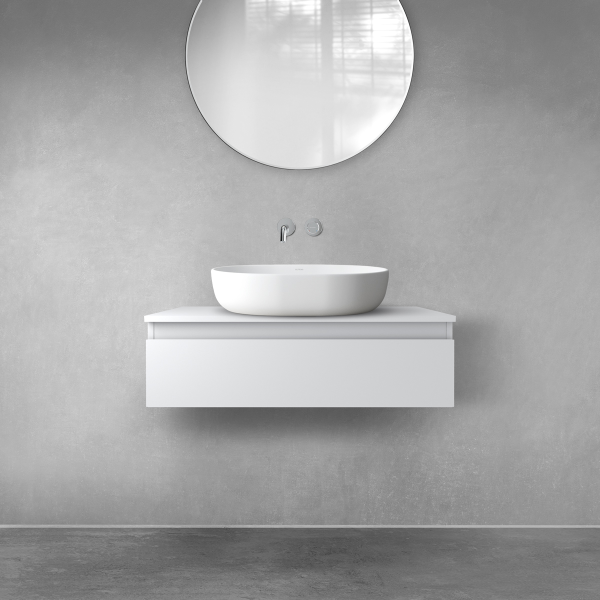 Conjunto armario Oltens Vernal 60010700, encimera sobre armario Oltens Vernal 63005700