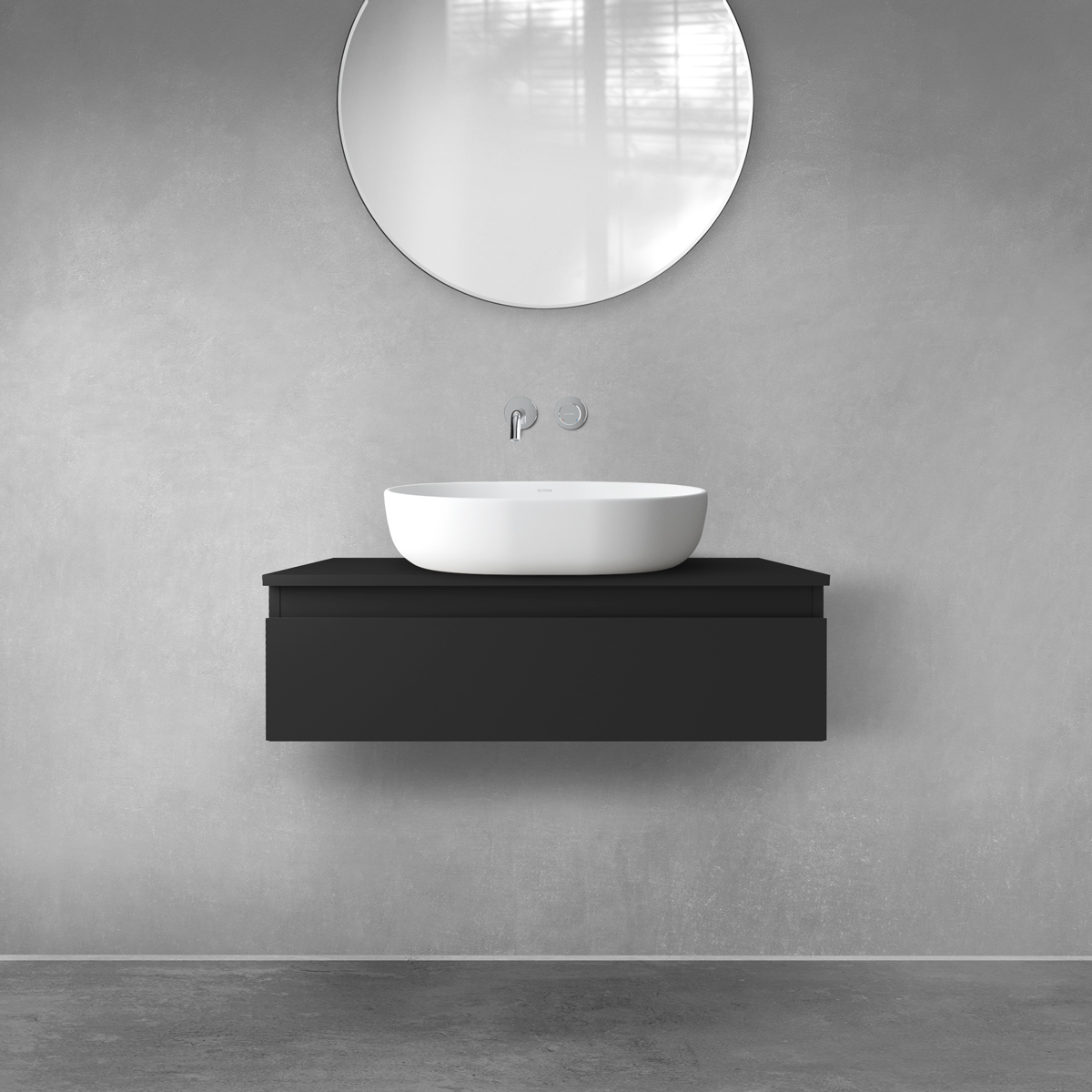 Conjunto armario Oltens Vernal 60010300, encimera sobre armario Oltens Vernal 63005300