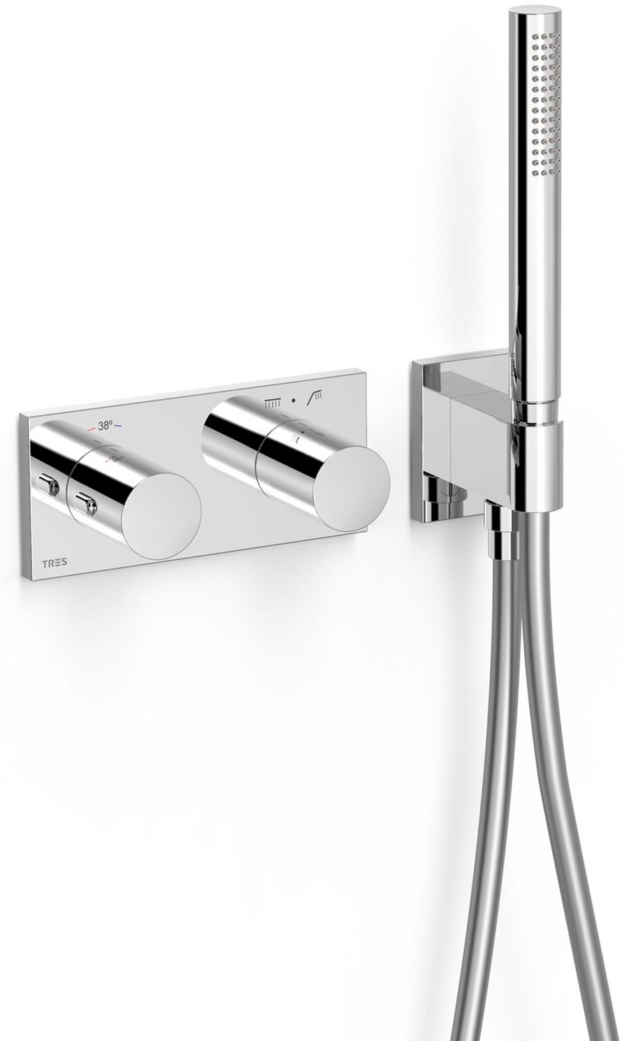 Tres B-System grifo de bañera y ducha empotrado con termostato cromo 30735201